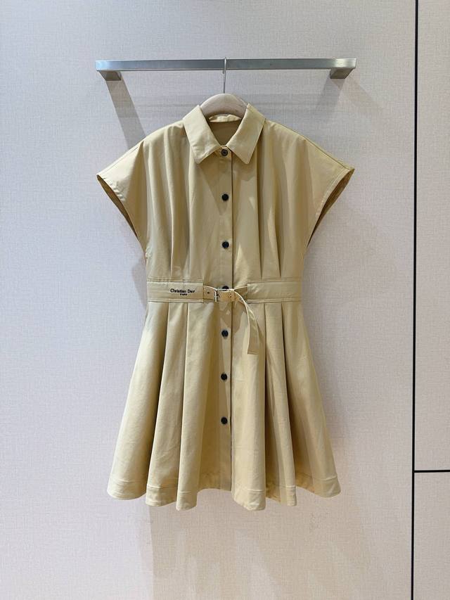 New Arrival from : Solid Color Collared Short Dress with Cut-Out Sleeves! This