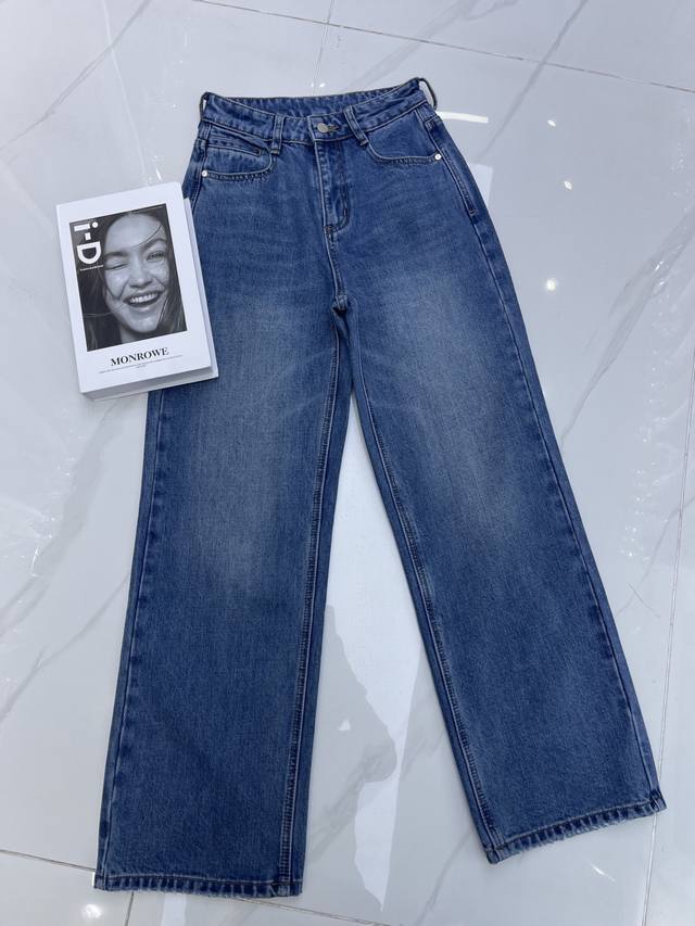 Detailed Real Shot Avvenncnl*Winter Fleece-Lined Straight Leg Jeans Hot Selling