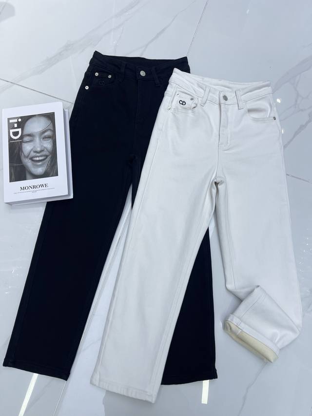 Detailed Real Shot Fleece-Lined Cigarette Pants, High-End Original Quality Impor