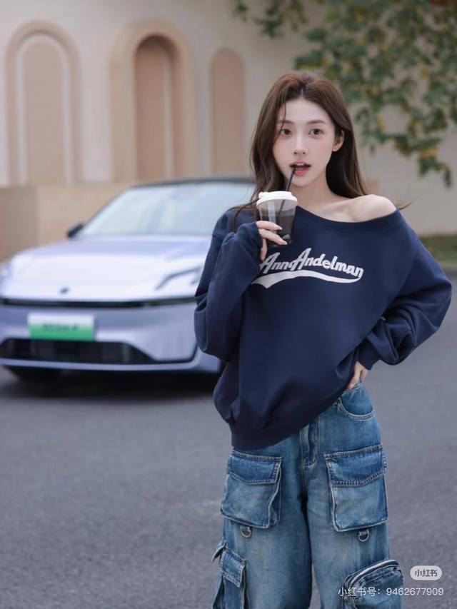 Alexander Wan* New High-End Customized Trendy Letter Logo Loose Fit Slimming Of