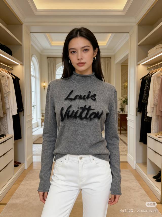 New Louis Vuitton (LV) high-end custom 100% wool yarn fabric, letter logo jacqu