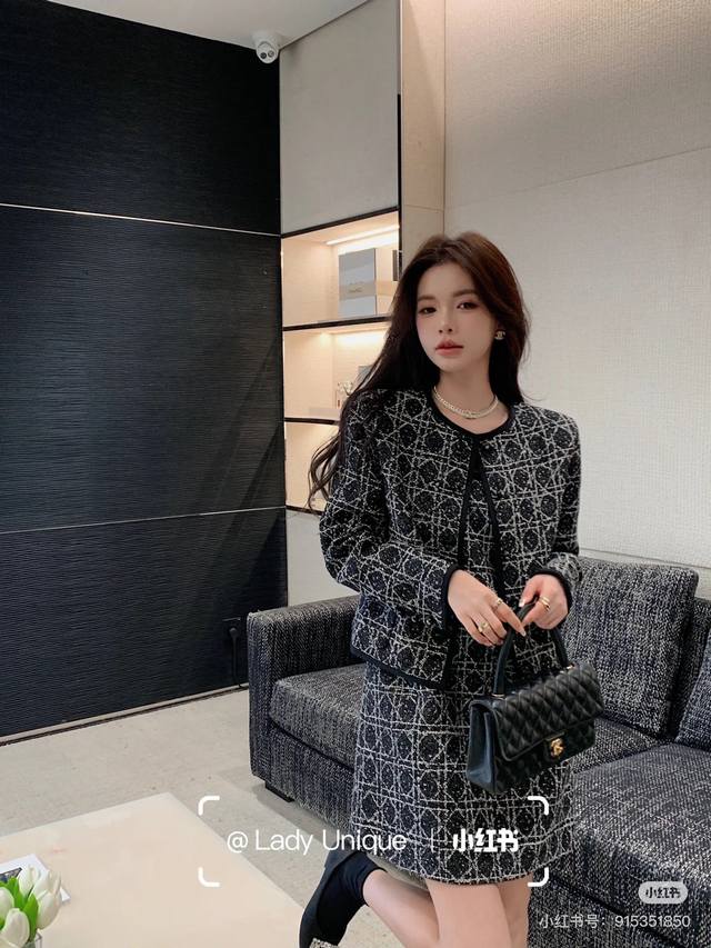 Dio Dress*New D Brand High-End Custom-Made Chanel-Style Tengger Coarse Fabric, R