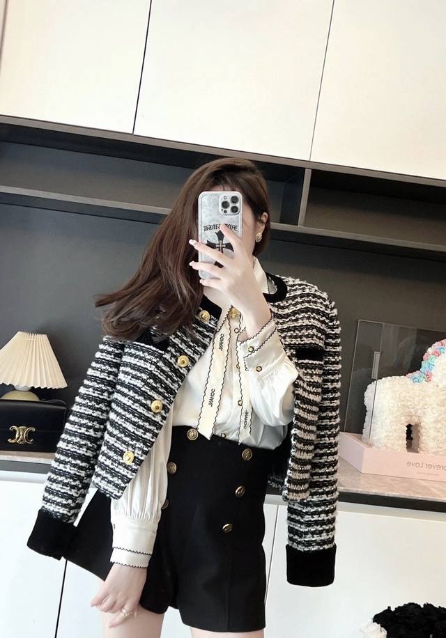 Chane* Autumn/Winter New High-End Custom Wool Blend Color Block Cable Knit Strip