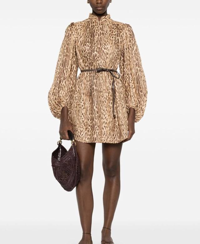 Zimmerma*N, an Australian brand, custom-made cotton-linen blend dress with a fas