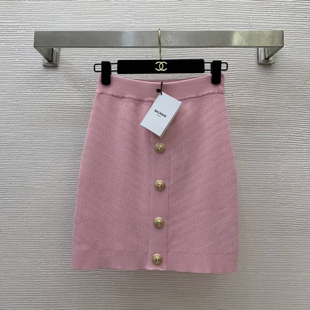 Balmai Midi Skirt *New High-End Custom Classic Lion Head Single-Breasted Decor,