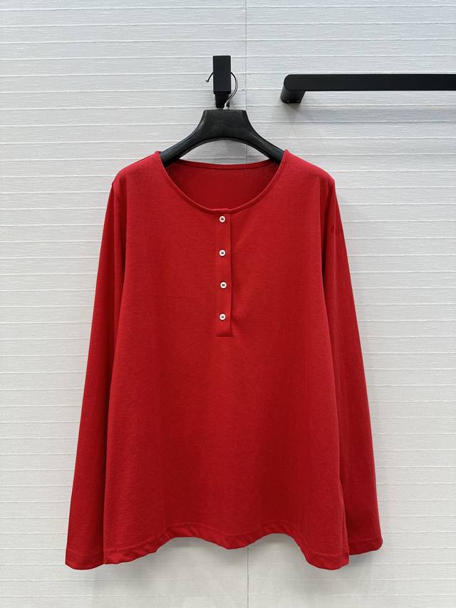 Must-have Rough Style Outfit for a Slim Figure! Henley Collar Cotton Long-Sleev