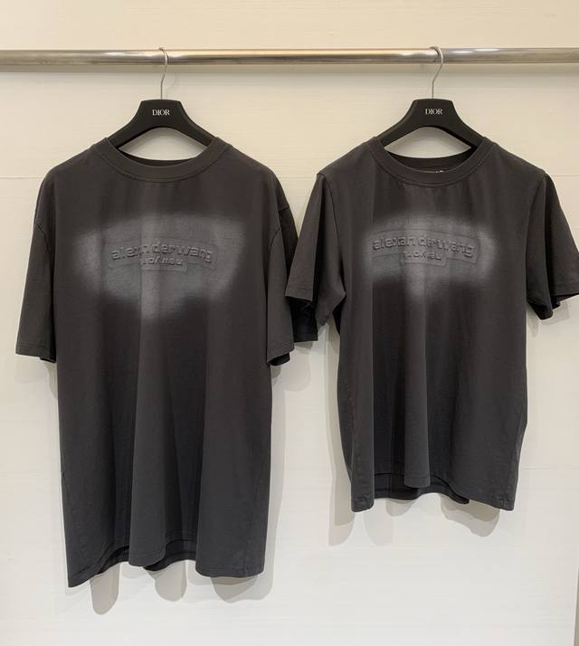 Alexander Wang 26Ss Early Spring Collection New Tie-Dye Logo Fitted Short-Sleev