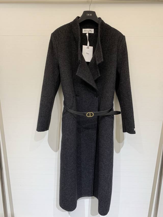 Dior Fall/Winter 2025 New Black Cashmere Coat, custom-made 10% cashmere, 90% woo