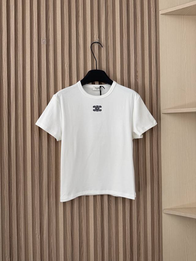 Celine Spring/Summer 2026 New Arrival: Ce Triumph Embroidery Slim Fit Women's Sh