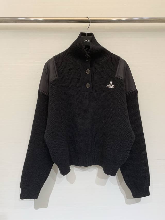 Vivienne Westwood Fall/Winter 2025 New Style Lapel Knit Pullover with Logo Patte