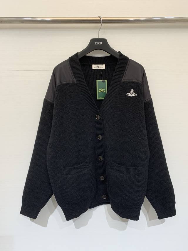 Vivienne Westwood Fall/Winter 2025 New V-neck Knit Cardigan with Logo Pattern fo