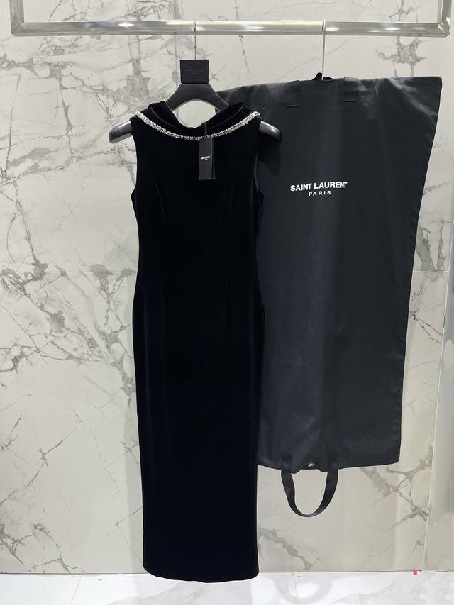 Saint Laurent Heavy Beaded Velvet Evening Gown Saint Laurent truly lives up to i