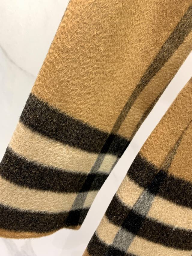 Checkered Water Ripple Double-Sided Cashmere Coat 100% Water Ripple Double-Side