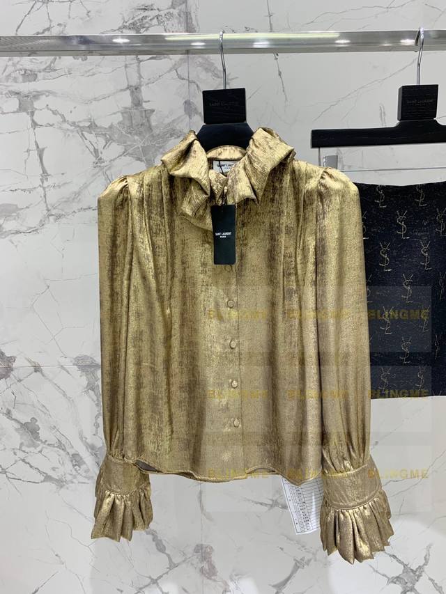 New Saint Family Shirt, Custom Gold Foil Fabric, Youthful Collar Design, Elegan