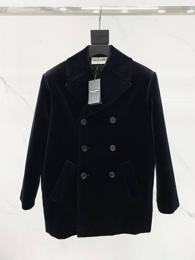 Saint Family Autumn/Winter Logo Oversized Fleece Navy Style Cotton Jacket/Coat O
