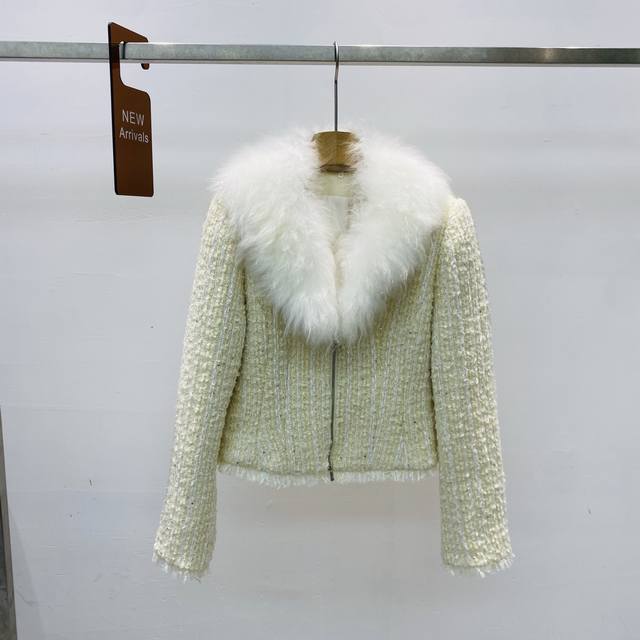 New Luxury Elegant Style Frayed Edge Warm Down Jacket with Detachable Fur Collar