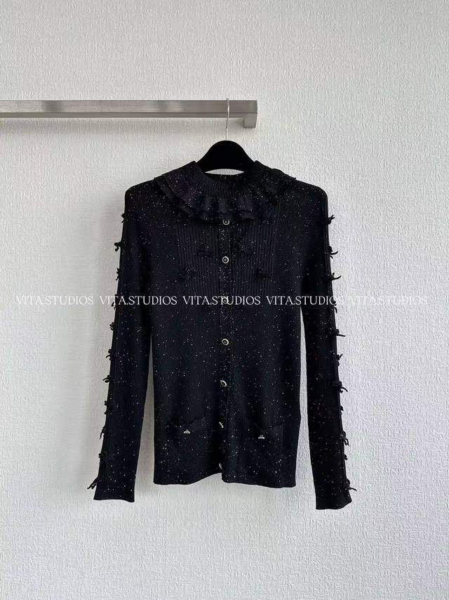 Hot Item Reorder Pre-order Bow Knit Cardigan Made with 6 ultra-fine viscose fila