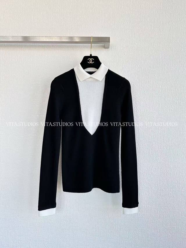 Hot Item In Stock Faux Two-Piece Turtleneck Knitwear Made of 80-count 100% wool