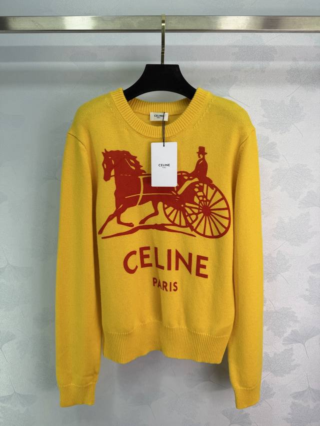 Ce*25 Autumn/Winter New Sweater. The eye-catching red carriage logo on the front