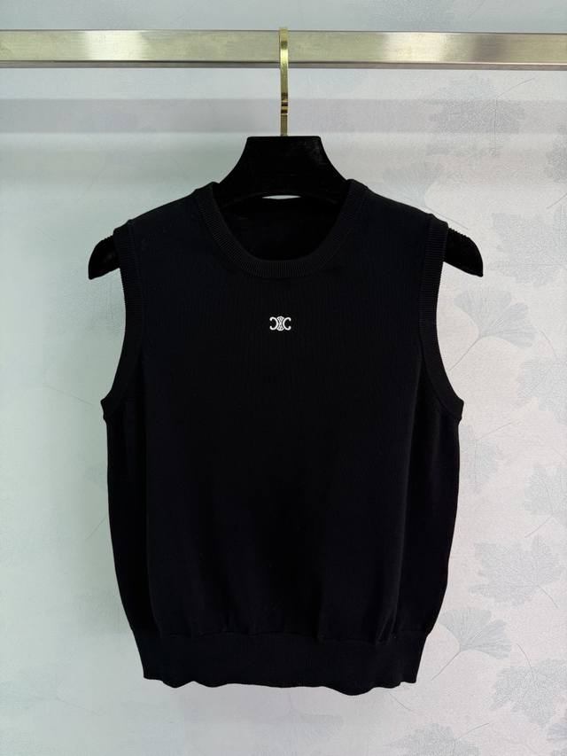 Ce*2026 Early Spring New Embroidered Logo Knitted Vest! Custom-made knitted mate