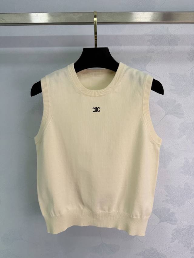 Ce*2026 Early Spring New Embroidered Logo Knitted Vest! Custom-made knitted mate