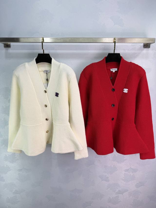 Ch*26 Early Spring New V-neck Knit Cardigan. Soft knit fabric, vertical stripe d