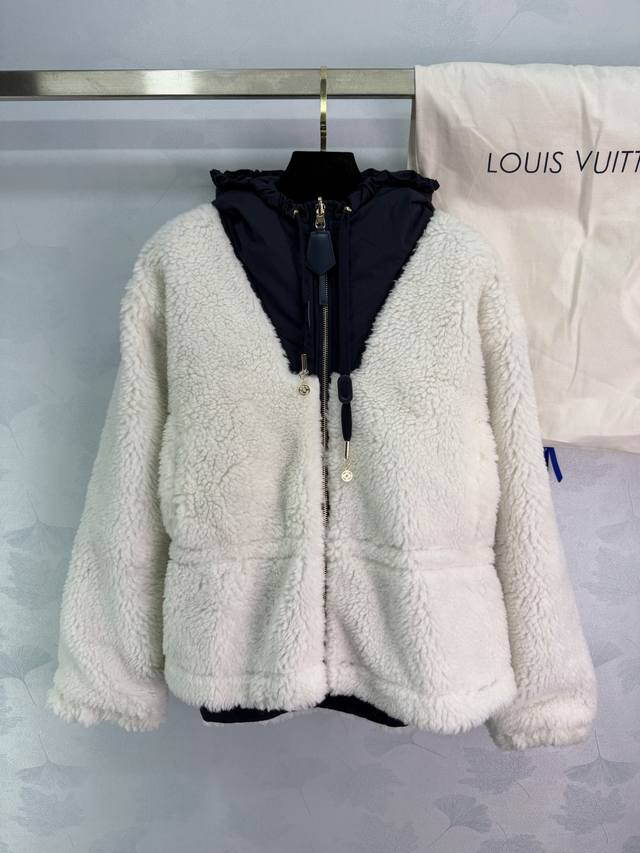 Lou*2025 Autumn/Winter New Hooded Reversible Jacket, Custom Yb, Made of Teddy La