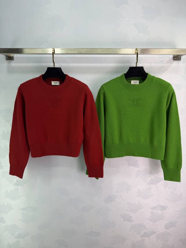 Ce*25 Autumn/Winter New Knitted Crew Neck Pullover with Classic Brand Letter Dec