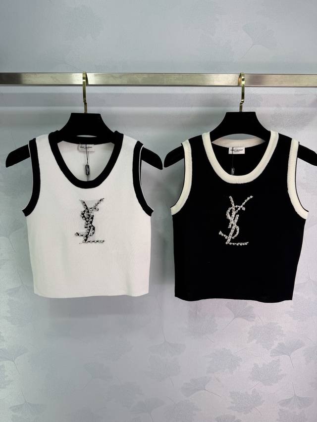 Ys*26 Early Spring New Beaded Embroidered Knit Vest. Made of soft knit fabric, f