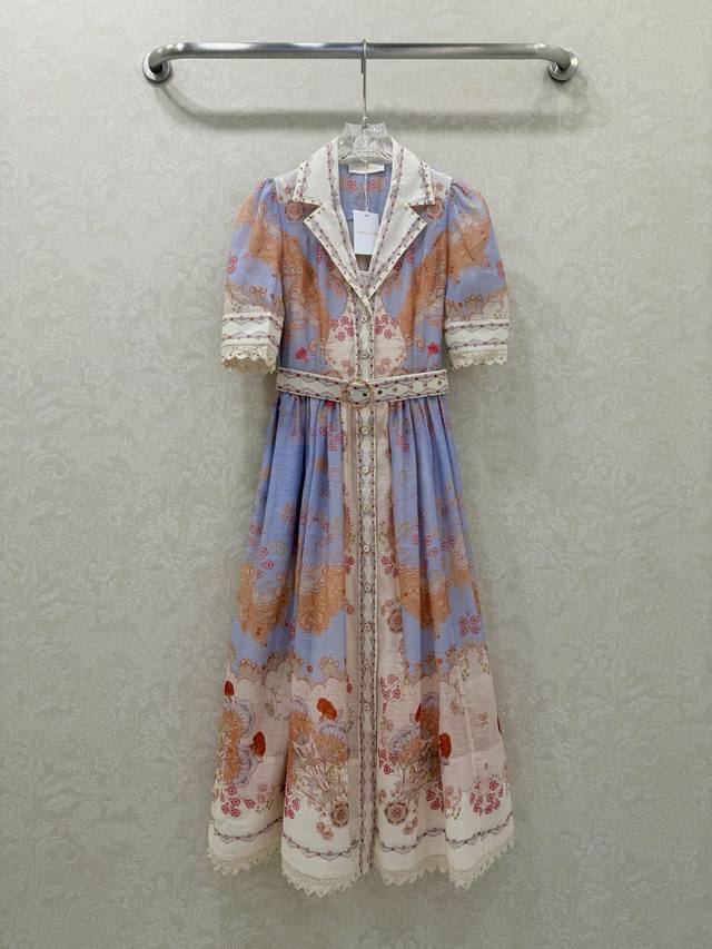 Zimmerman*Zimmerman 2026 Early Spring New Two-Piece Dress, Collared Puff Short S