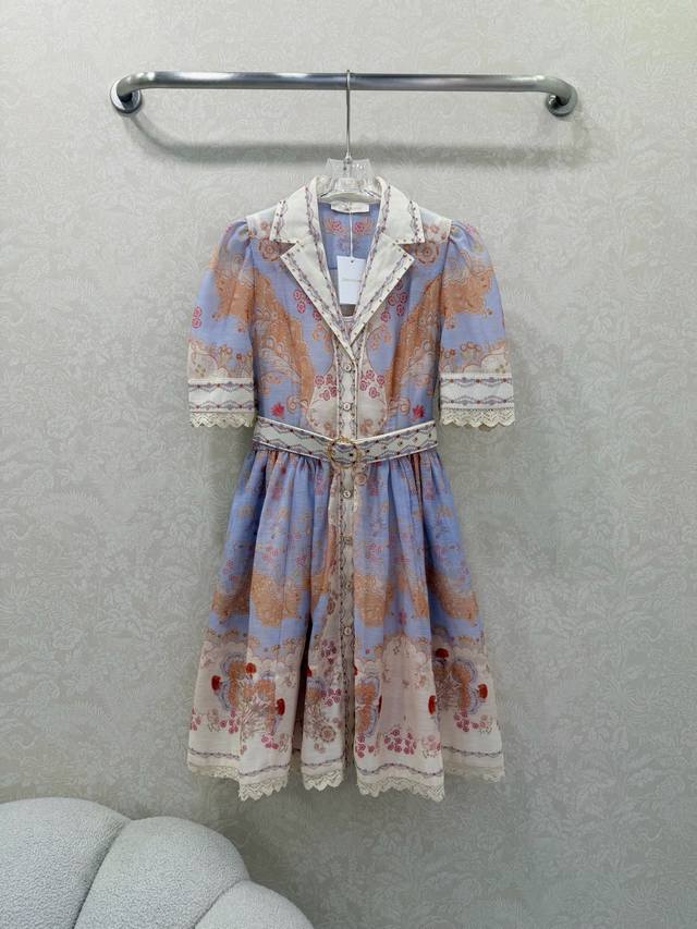 Zimmerman*Zimmerman 2026 Early Spring New Two-Piece Dress, Collared Puff Short S