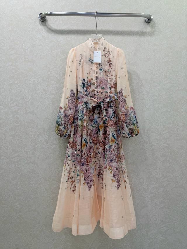 Zimmerman*Zimmerman 26 Early Spring New Floral Series Long Dress with Small Stan