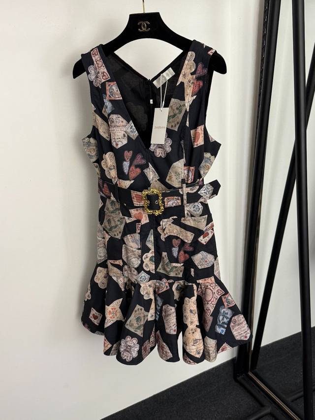 Style No. 20259249 Zimmermann *New Heart Retro Color Block Print Ruffled V-Neck