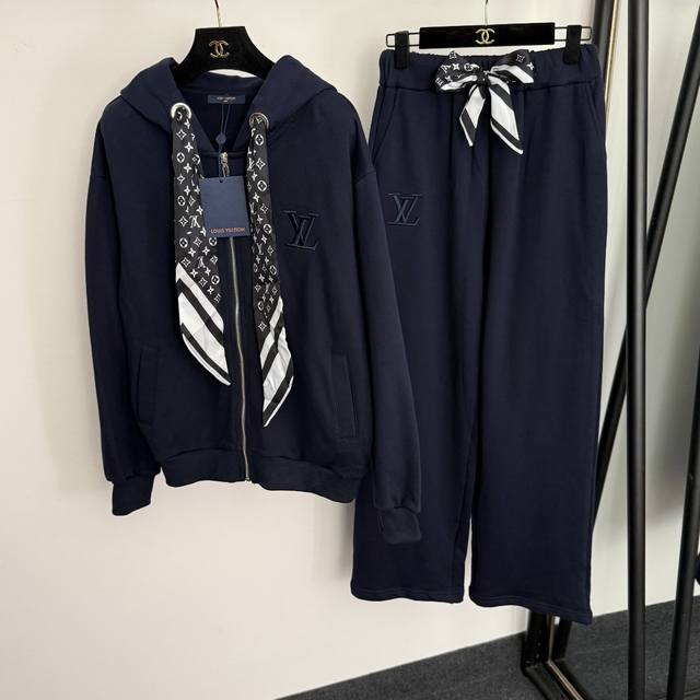 Style No. 20259242 Lv* New Set, Monogram Silk Scarf Embroidered Letter Long Hoo