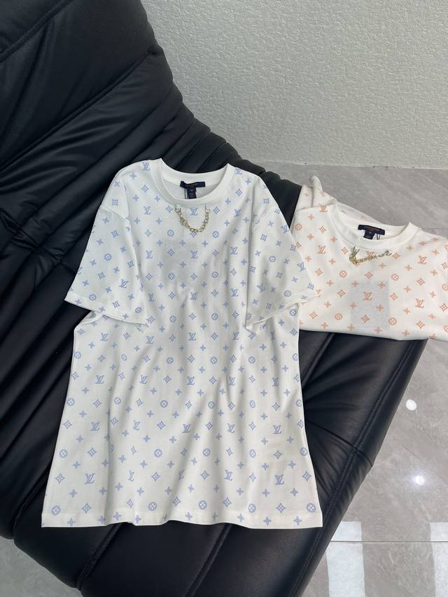 Louis Vuitto Spring/Summer 2026 New Crew Neck Printed Chain Short-Sleeve T-Shirt