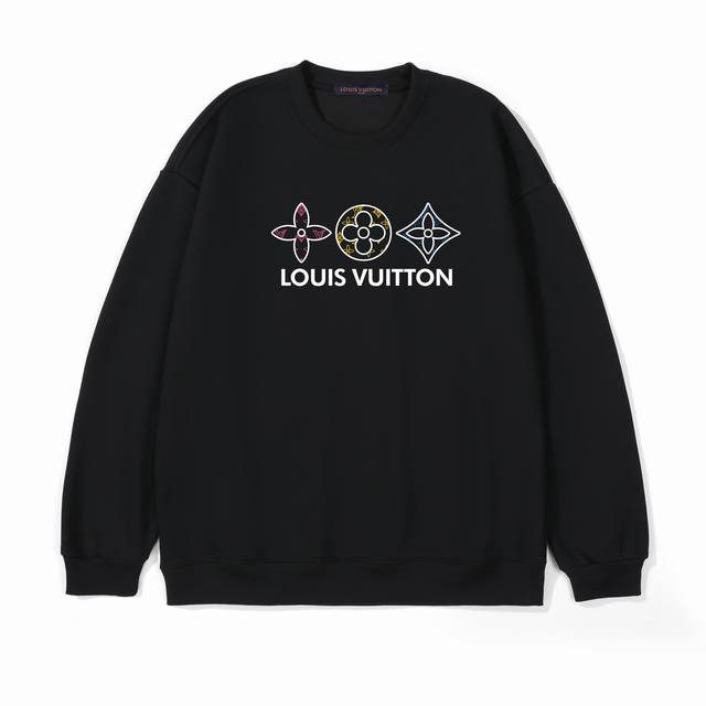 Louis Vuitton Lv Printed Mink Fleece Crew Neck Sweatshirt DDD Washable, complete