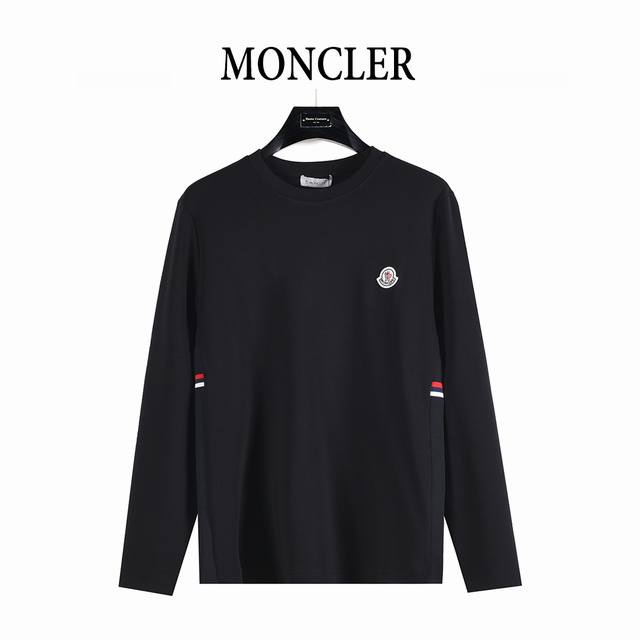 Moncler 25Fw Simple Logo Embroidered Long-Sleeve T-Shirt DDD Custom-woven, dyed,