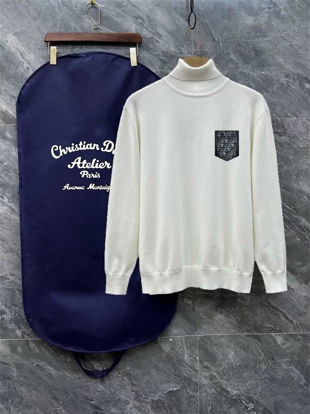 Dior Turtleneck Sweater with All Three Labels and Pockets DDD Premium Wool Blend