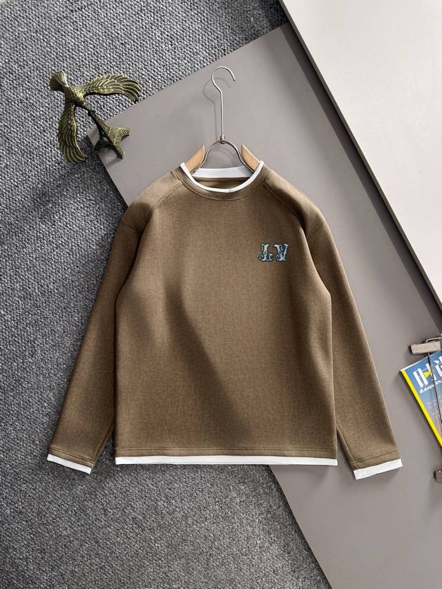 Lv Exclusive First Release 25Ss Autumn/Winter New Crew Neck Sweatshirt Long Slee