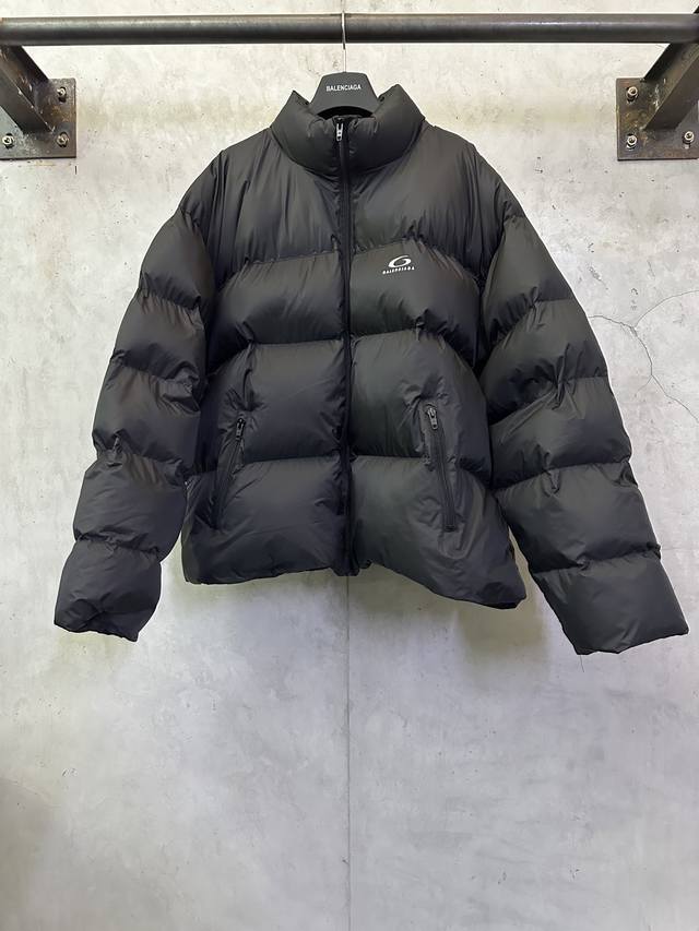 Balenciaga 25Fw Single-ring Logo Embroidered Down Jacket DDD Fabric: 90% white d