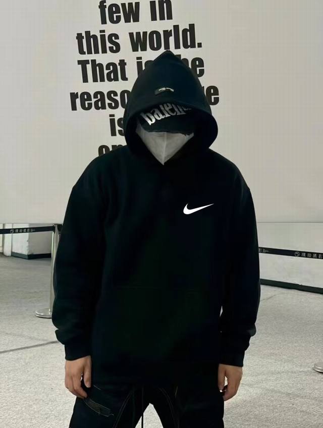 Silver Fox Fleece Thickened DDD Nike Personalized Painted Graffiti Winter Fleece