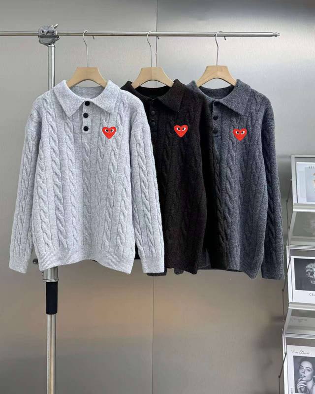 DDD 2025 Autumn/Winter New Comme des Gar?ons Play Heavy-Duty Chunky Knit Cable P