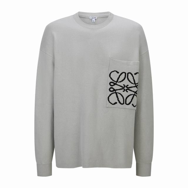 1:1 replica from boutique DDD Product Name: Loewe Jacquard Wool Blend Knit Crew