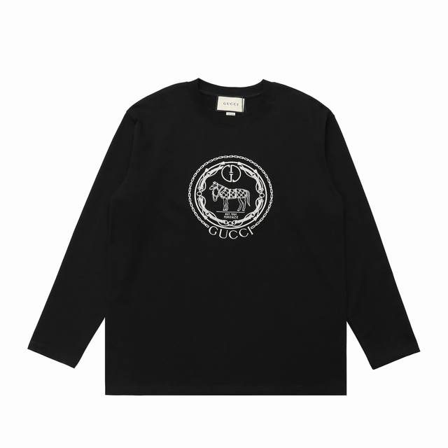 Top-Tier Replica Version] Product Name: Gucci New Embroidered Logo Casual Crew N