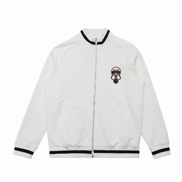 Top Version] Product Name: Fendi Leather Embroidered Logo Casual Baseball Jacket
