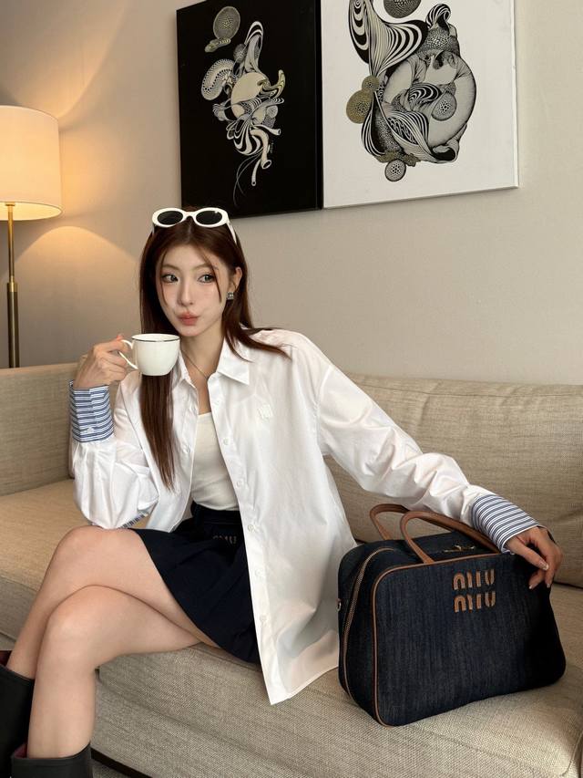 Special Price DDD Aw King Elbow Patch Design Shirt~ DDD The cuffs also feature b