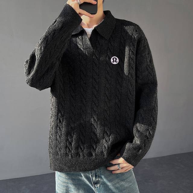 Lululemon Henley Collar Sweater, unisex knit sweater, couple's base layer, Insta