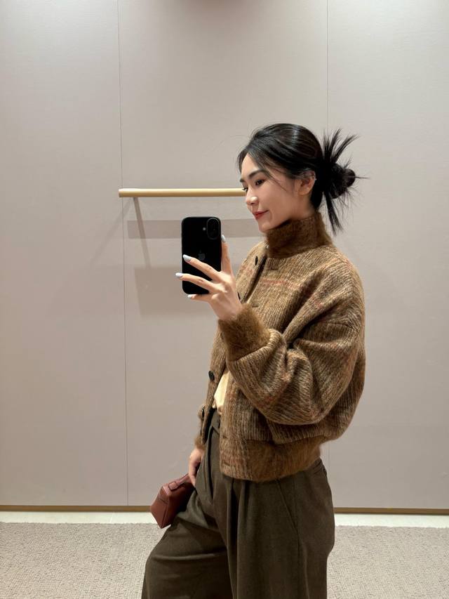 Loro Pia*A 25Fw Autumn/Winter New Plaid Cashmere Stand Collar Coat | Exclusive Y