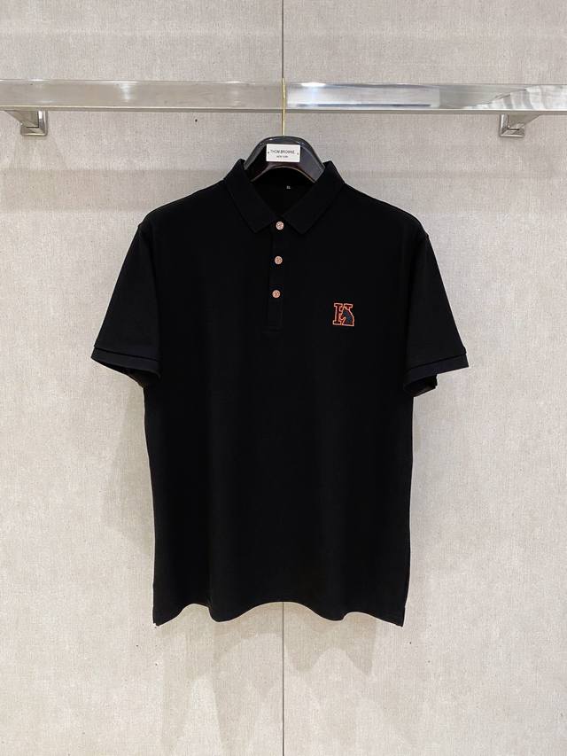 L brand * fit S-Xl 25 Spring and summer top black thread embroidery classic shor
