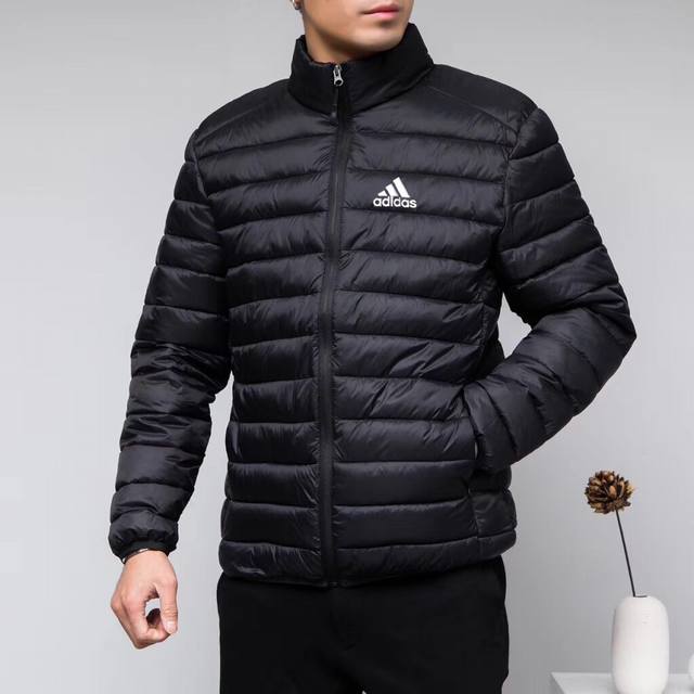 Adidas main logo warm stand-up collar down jacket, comfortable and lightweight d